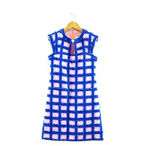 CHANEL one piece sleeveless dress. Polymade Blue and Pink color.
